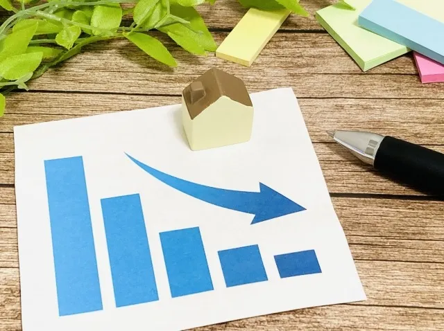 住宅の売却が下がるイメージ