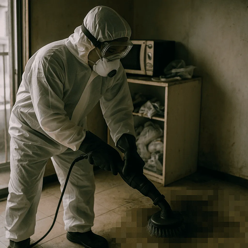 特殊清掃を行っている様子