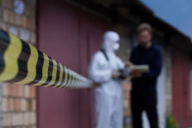 現場検証しているイメージ