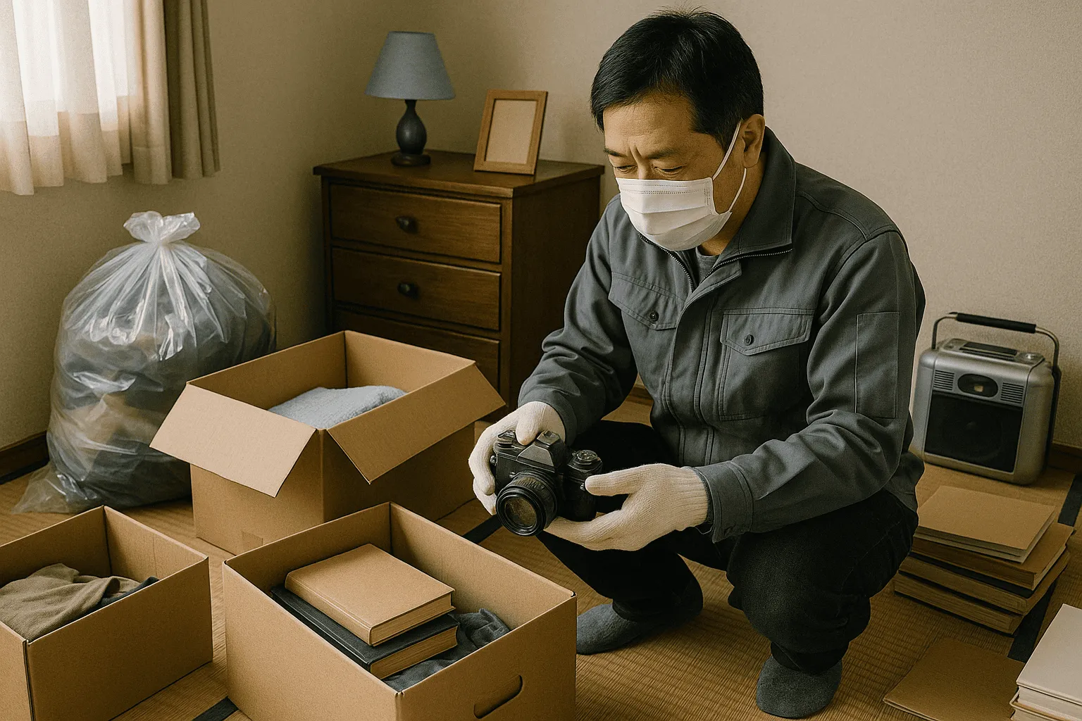 遺品整理しているイメージ