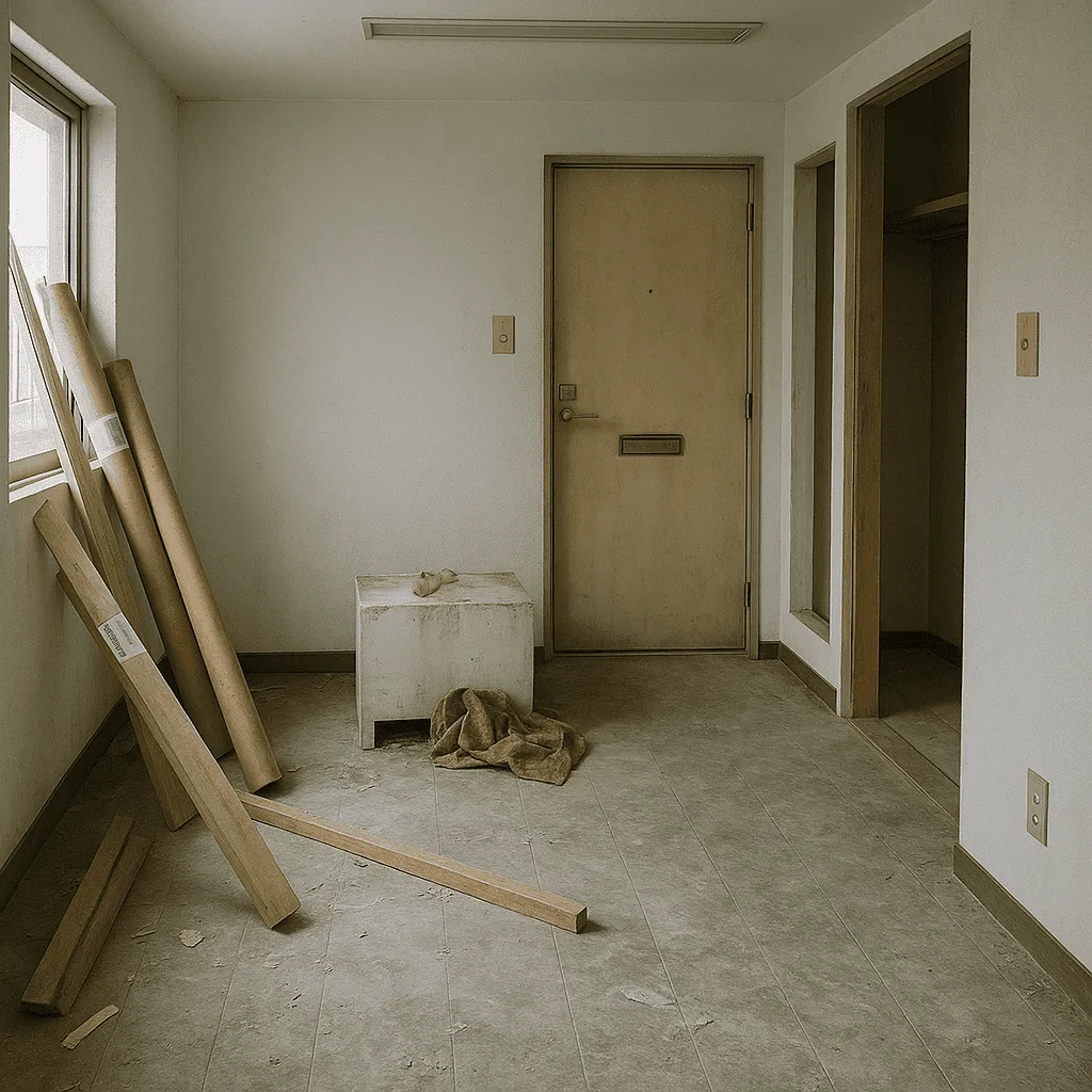 床下や壁への腐敗液の浸透確認、必要に応じた解体