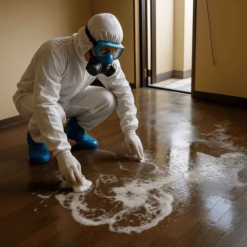 遺体の腐敗によって発生する汚れに対応